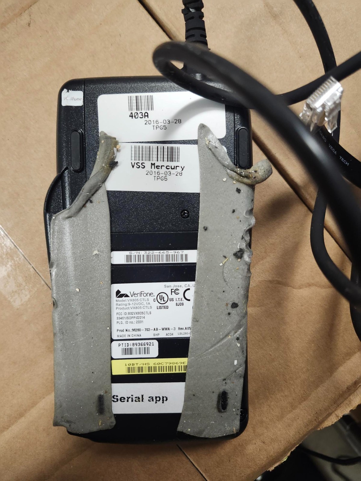 Verifone VX-805 Pin Pad Card Reader 160mb Keypad