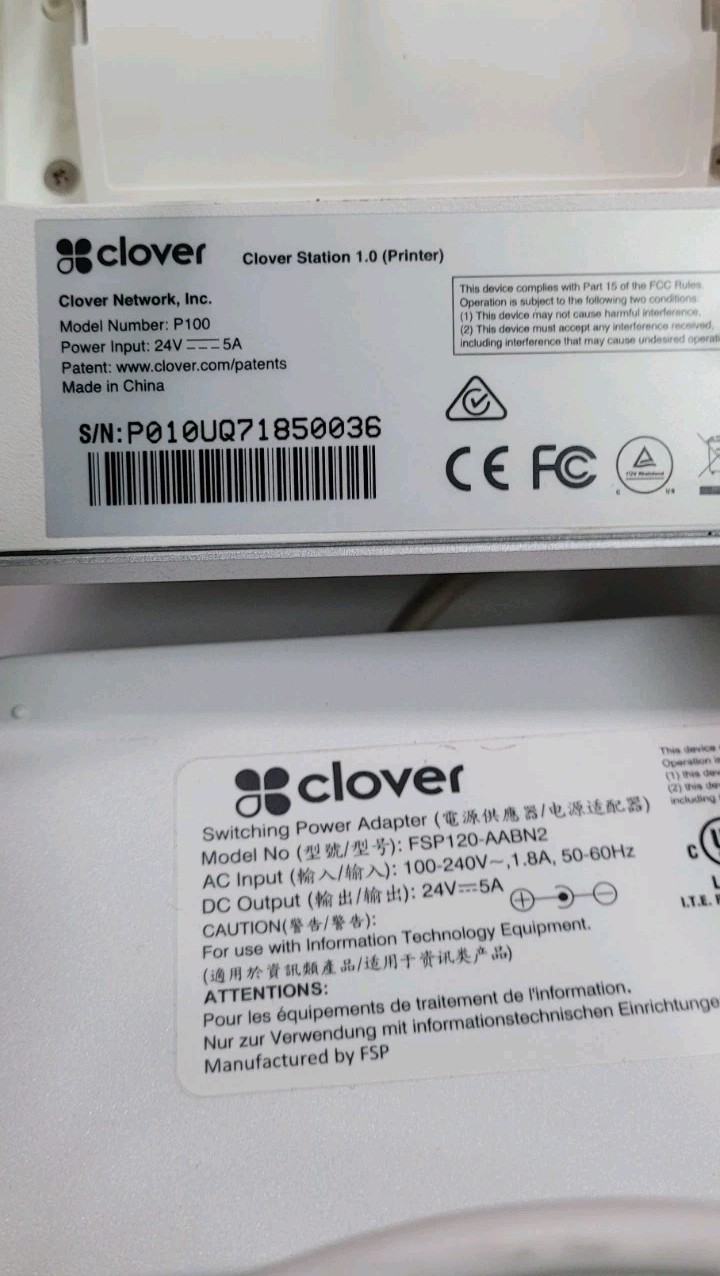 Clover Station 1.0 POS System C100 w/Cash Register, Printer P100, Mini WiFi C300