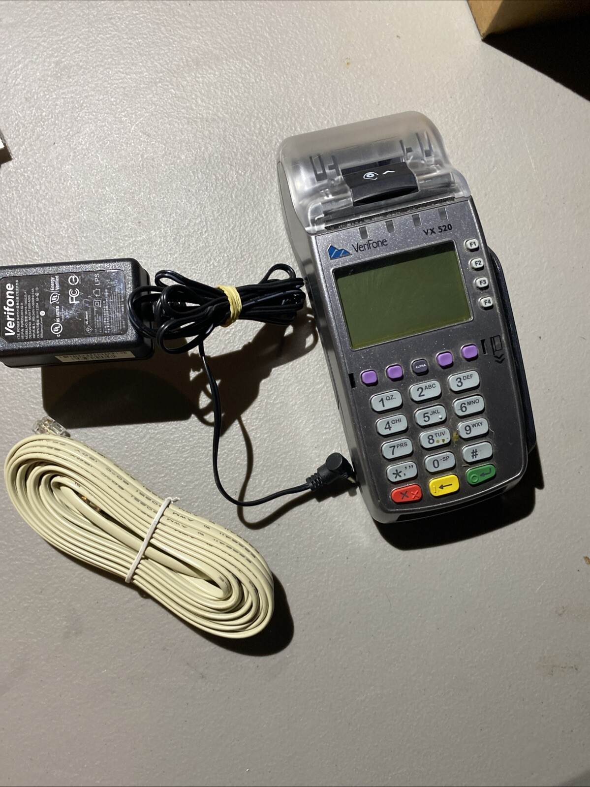 Verifone VX520 VX 520 Credit Card Machine Terminal Reader Unit Wired Power Cord