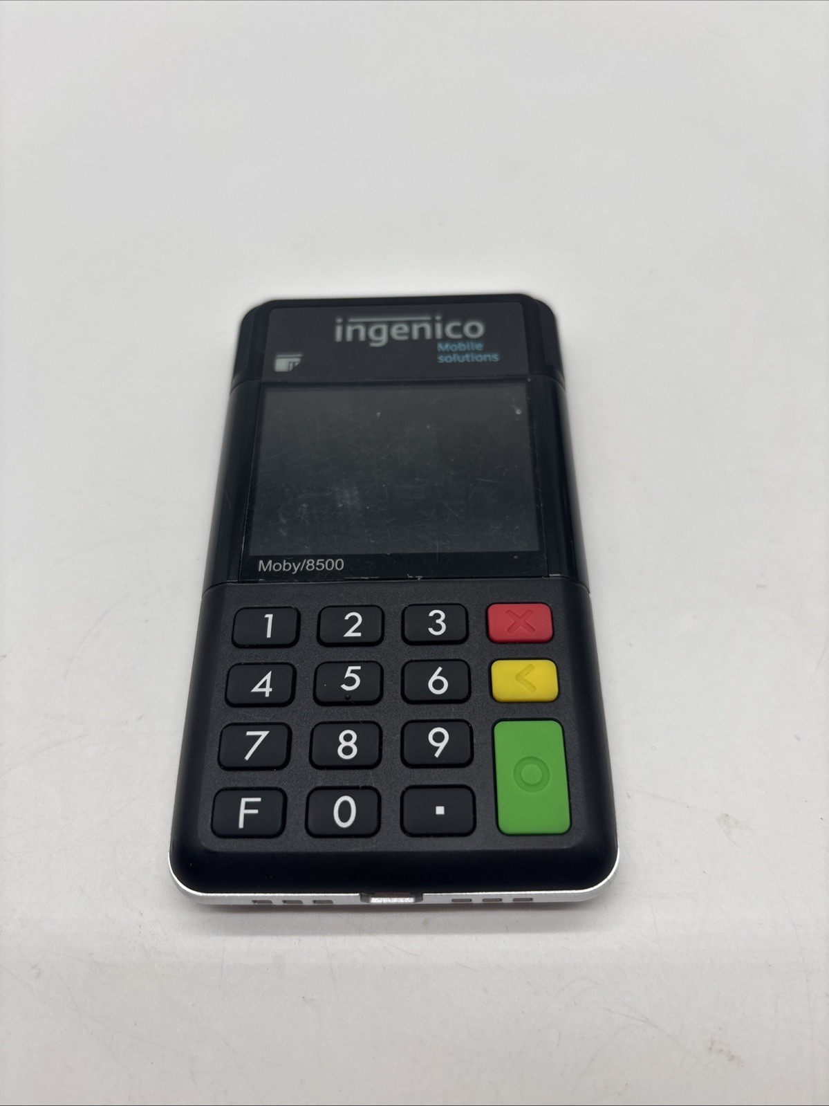 INGENICO MOBILE SOLUTIONS MOBY 8500 P8F506-09219A 2.4″ LCD CARD READER USED
