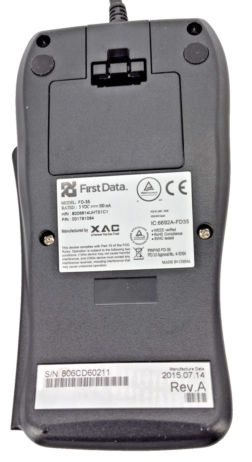 First Data FD35 PIN pad – EMV Ready / ApplePay NFC for FD130 FD130 DUO FD100Ti