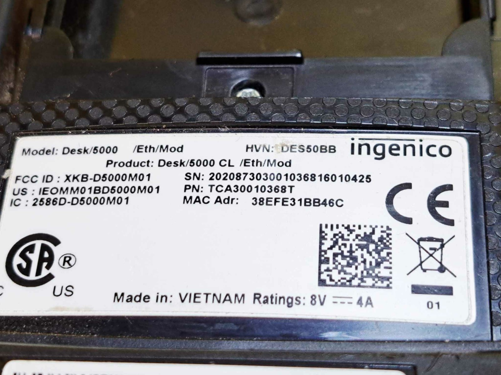 ⚡100% UNTESTED⚡INGENICO DESK 5000 CARD PAYMENT TERMINAL STRIPE W/MAGIC BOX CABLE