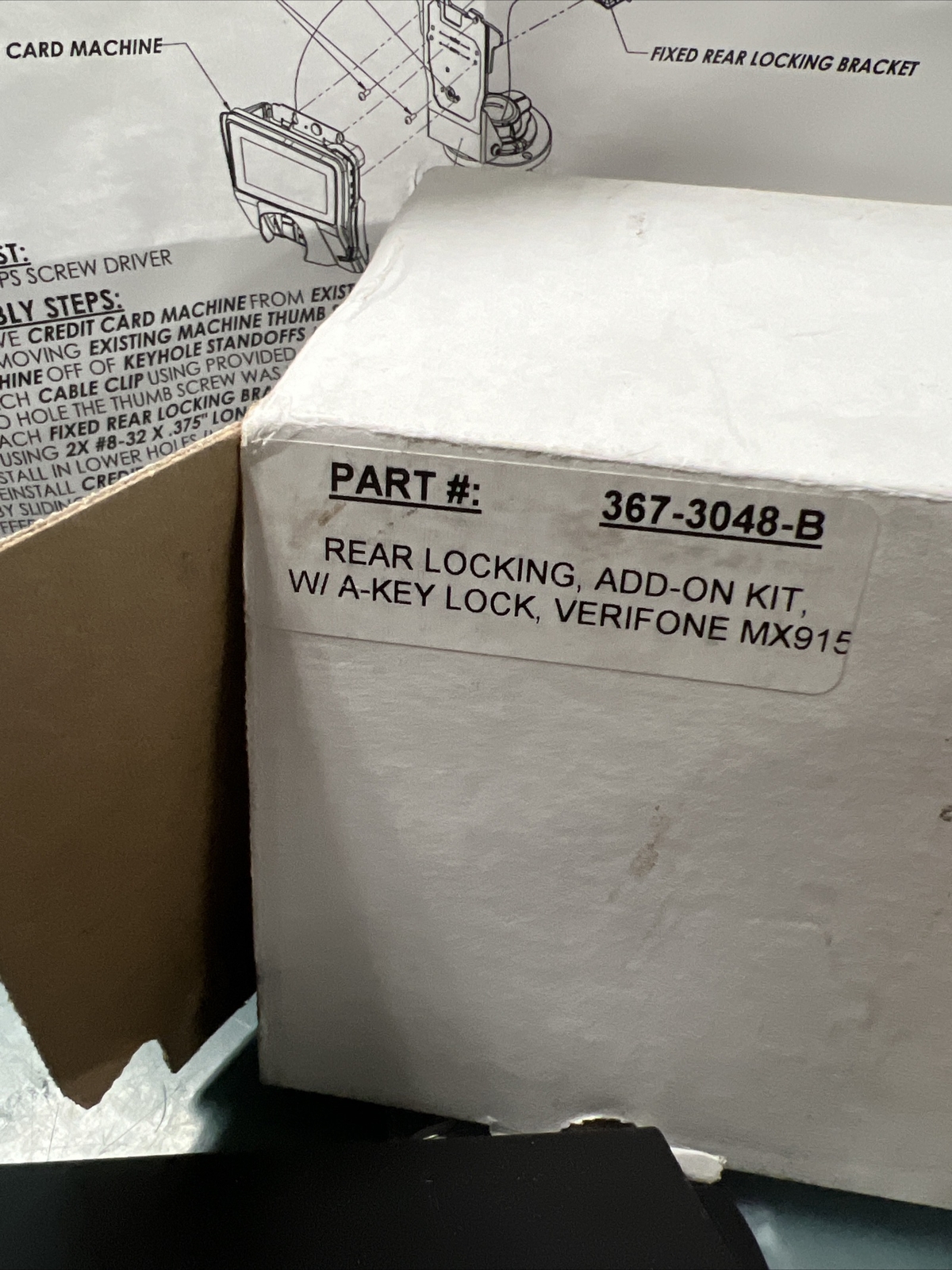 ENS 367-3048-B REAR-LOCKING, ADD ON KIT W/ A-KEY VERIFONE MX915