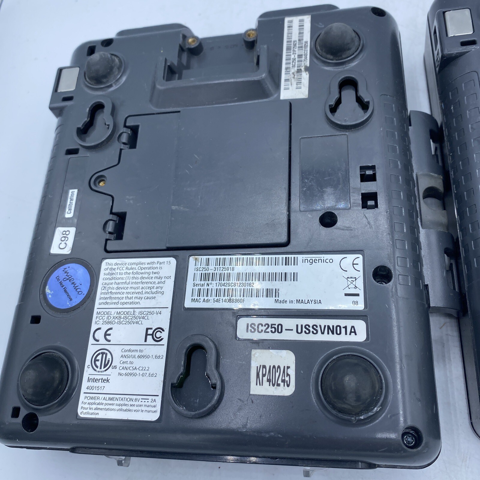 2-Ingenico iSC Touch 250 Credit Card Reader – MACHINE ONLY – PARTS ONLY