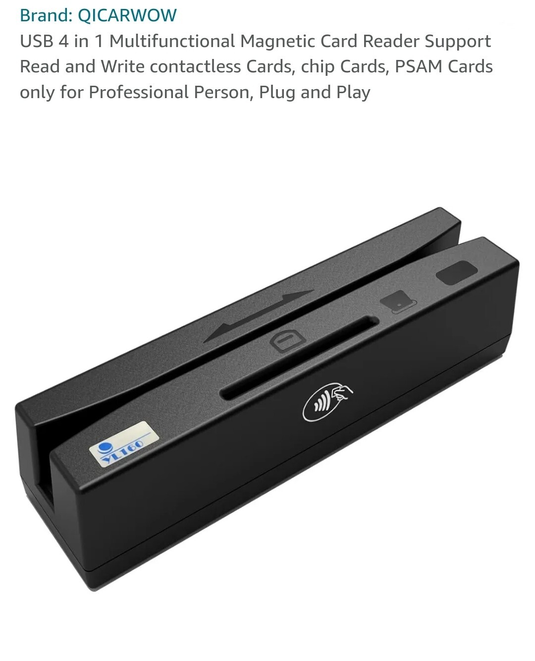 YL160-QICARWOW 4 In 1 USB Magnetic Swipe Card Reader-Plug and Play-480 mps