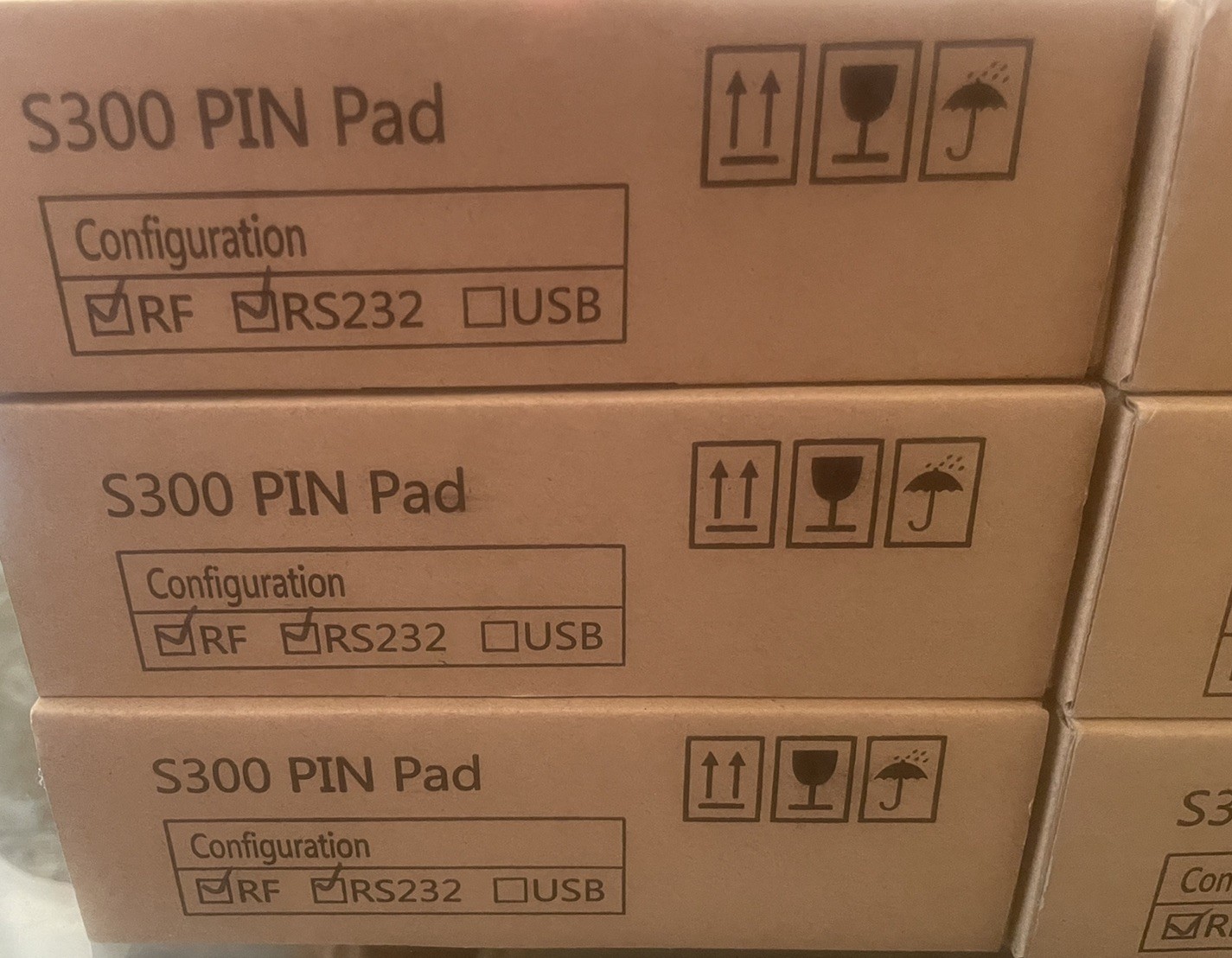 Lot Of 6 Pax Technology Ltd S300 Pin Pad RF RS232 2018 NIB Open Box Credit Card