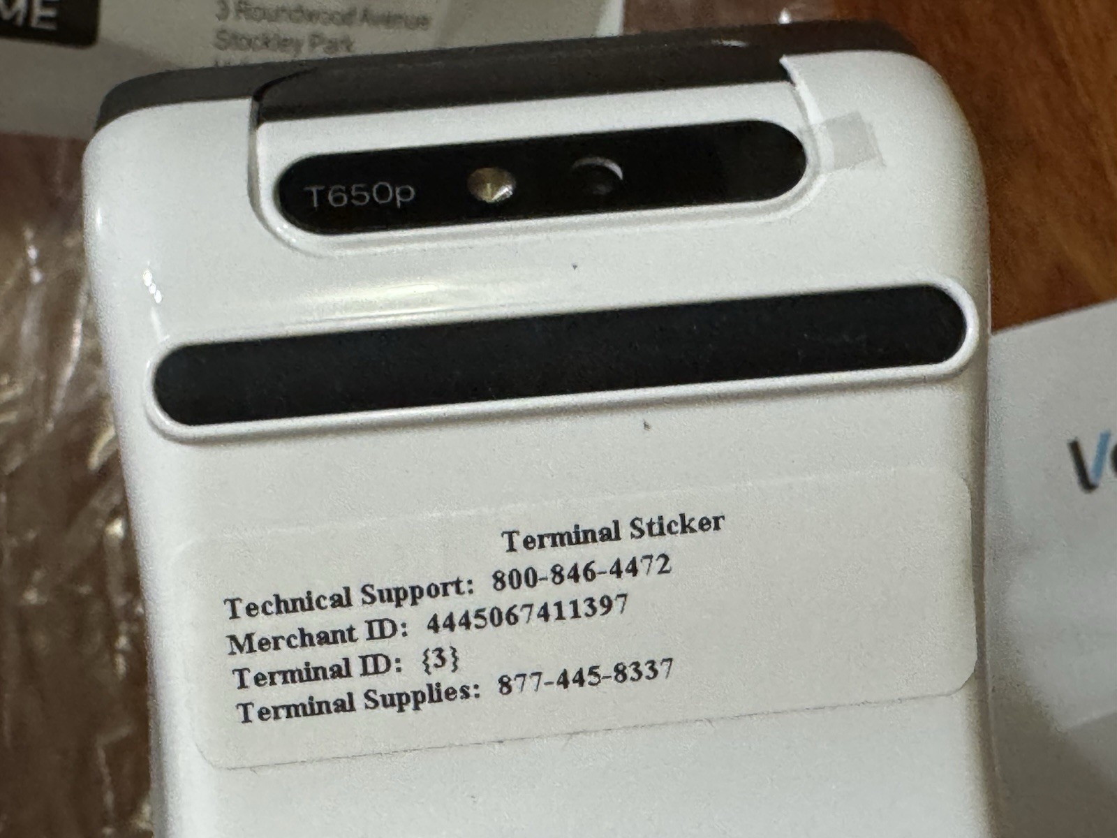 VERIFONE T650P PORTABLE CREDIT CARD TERMINAL 4G WIFI BLUETOOTH PRINTER