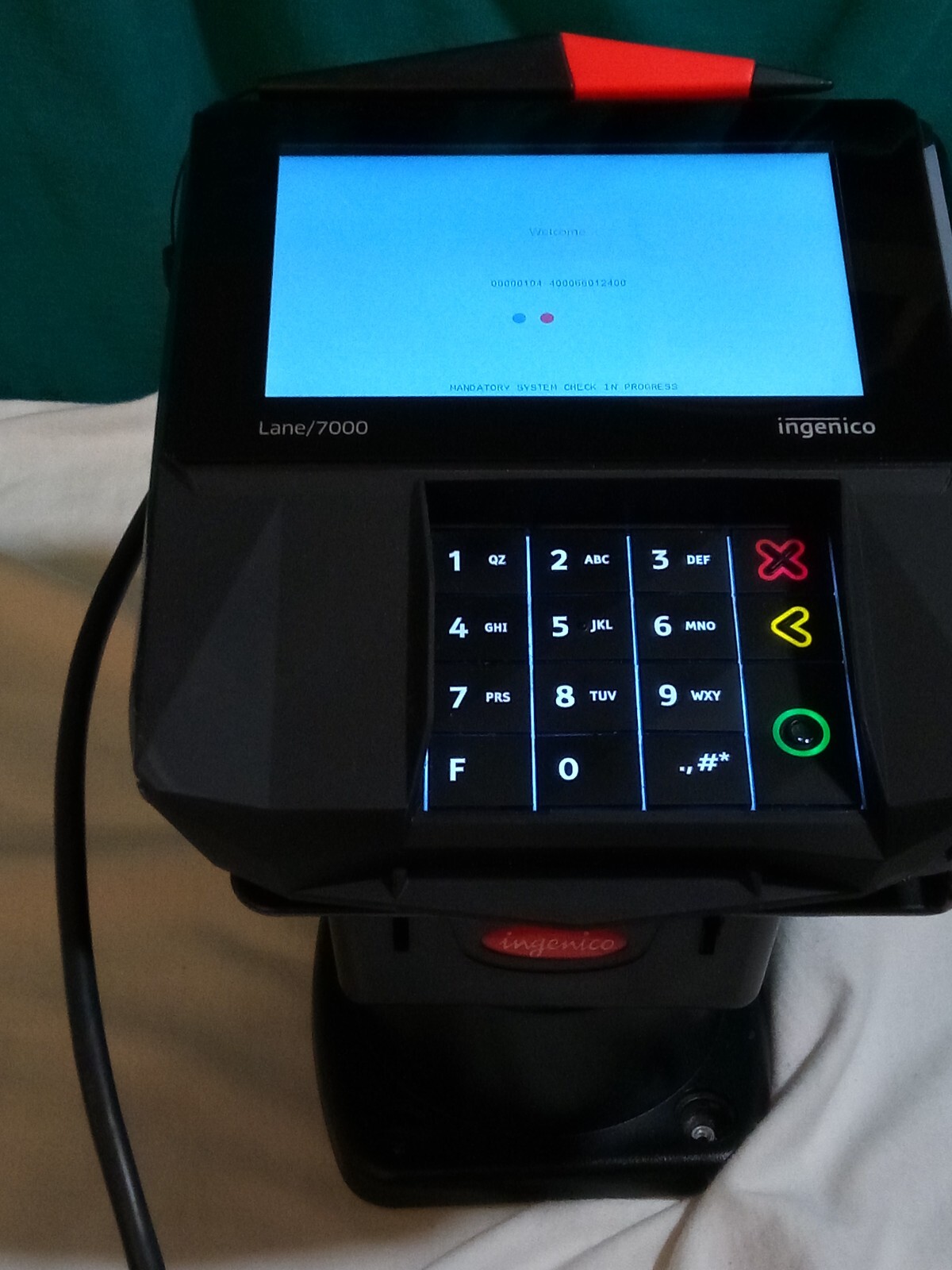 ingenico Lane/7000 Credit Card Terminal PRG30312951R WITH STAND