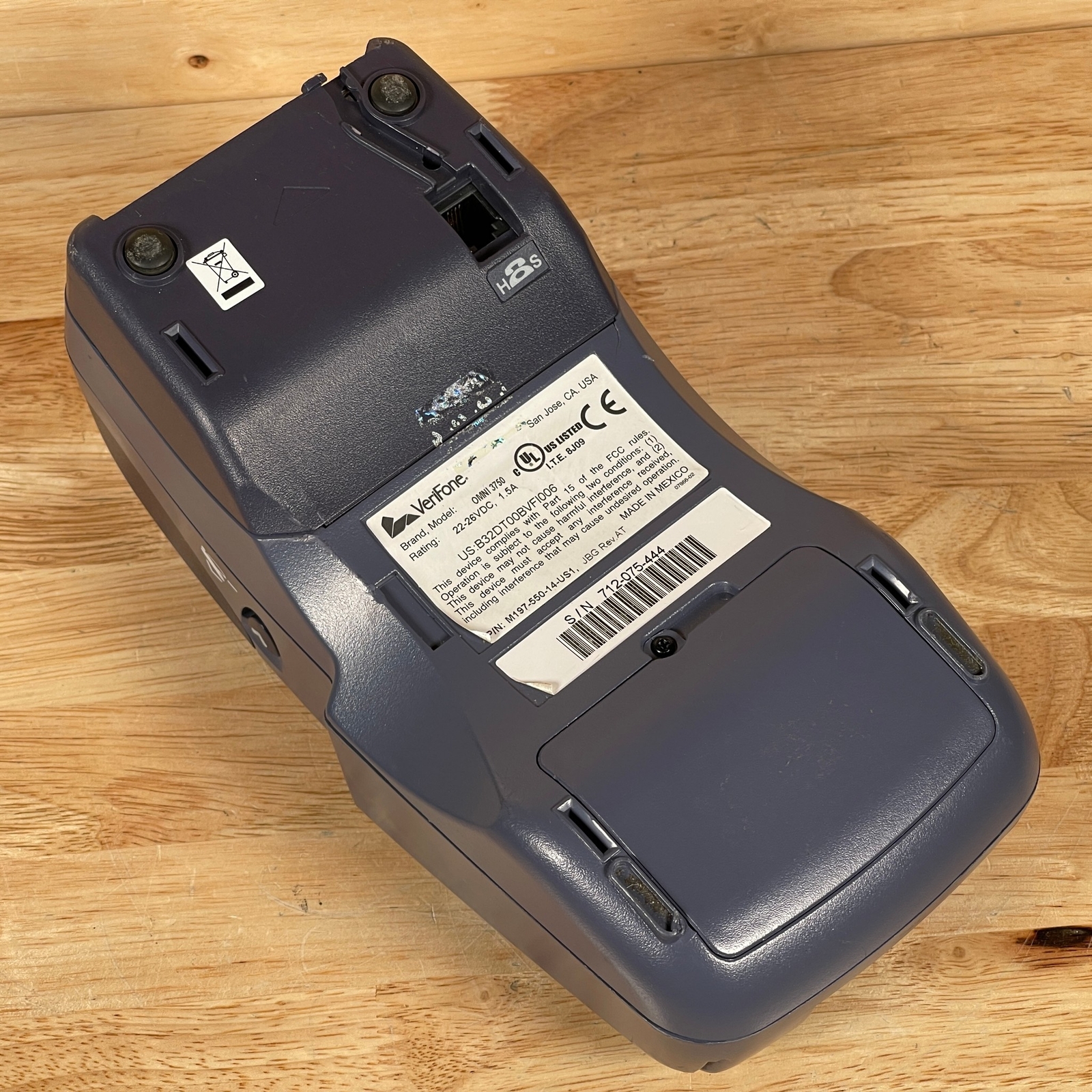 Verifone Omni 3750 Gray/Blue Wired Digital POS Credit Card Terminal & Reader