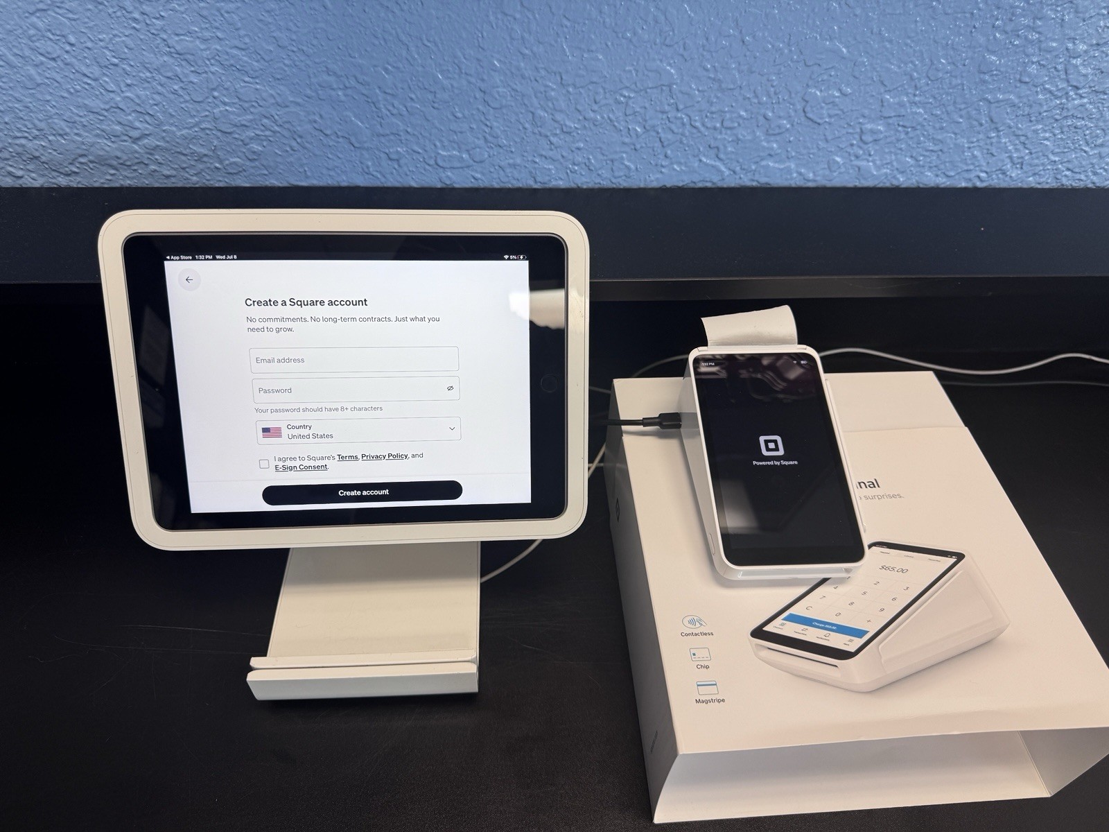Square Terminal, an all-in-one credit card machine and point-of-sale system Used