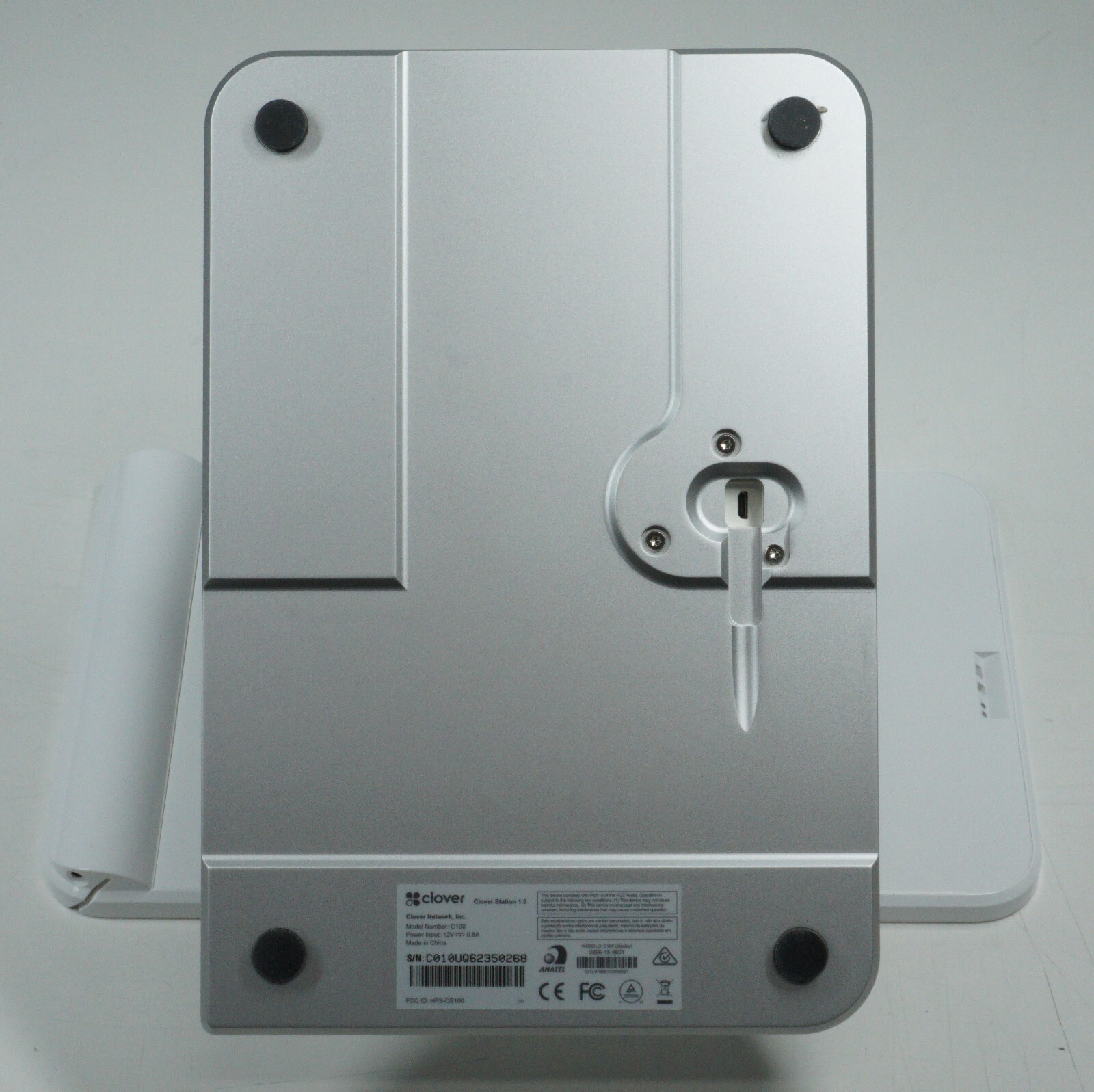 Clover C-100 Touch Screen POS System w/ P-100 Printer – White (No AC adapter)