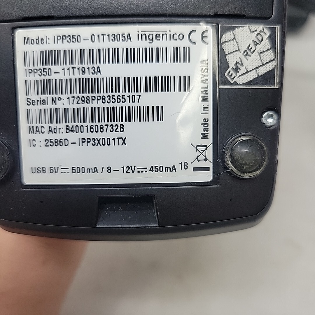 (2) Ingenico iPP350 Credit Card Payment Terminal Set with USB Cable