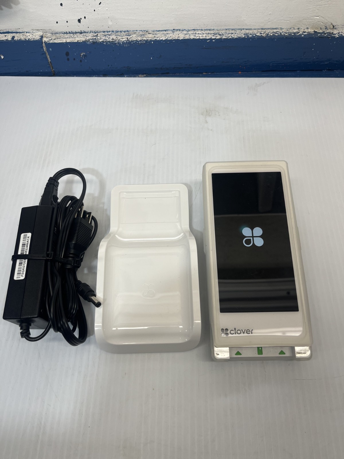 Clover Flex 3 Handheld POS System + Wireless Cradle + Charger Adapter