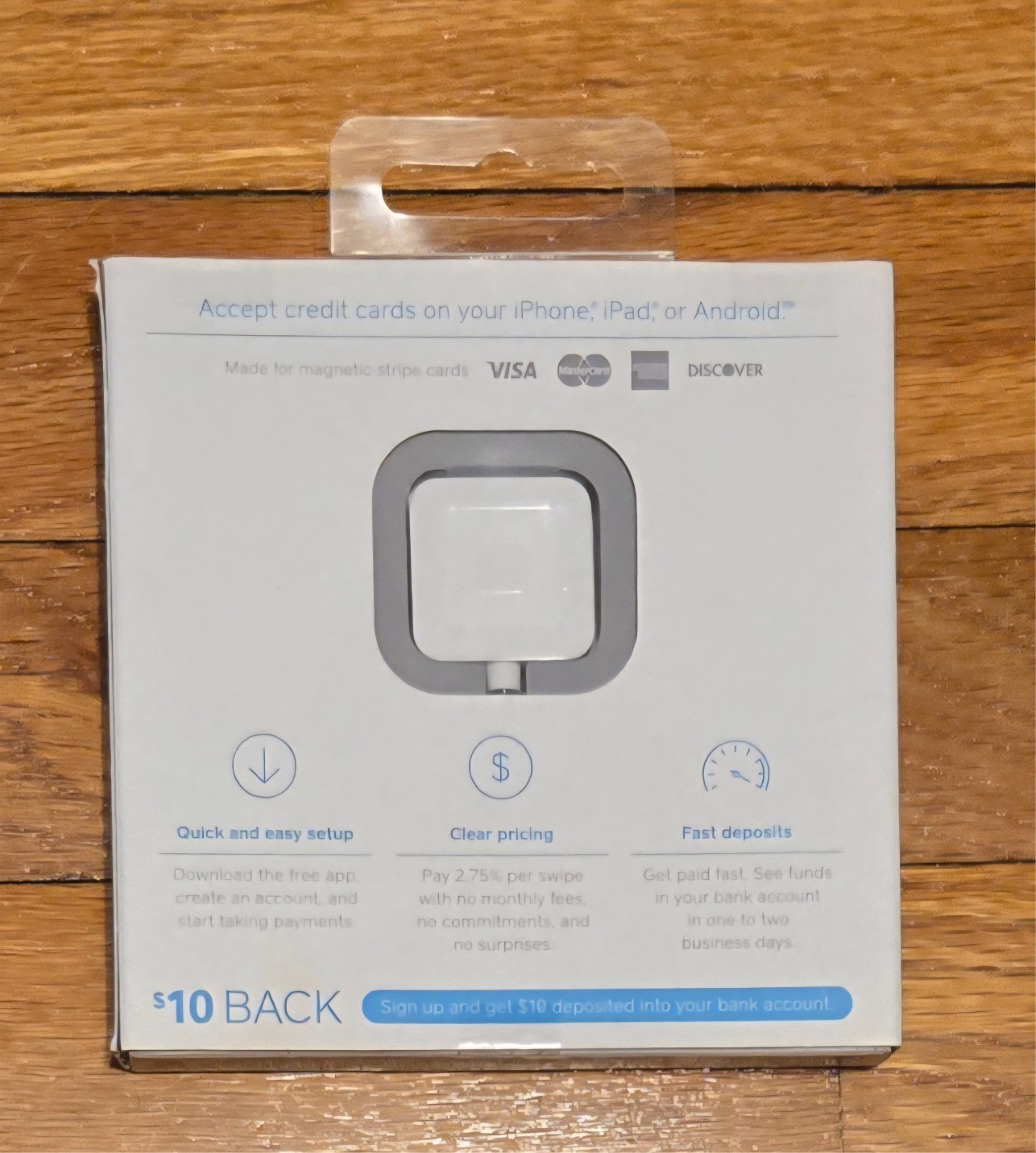 Mobile Credit Card Reader – Square Magstripe Swipe for Apple & Android Phones