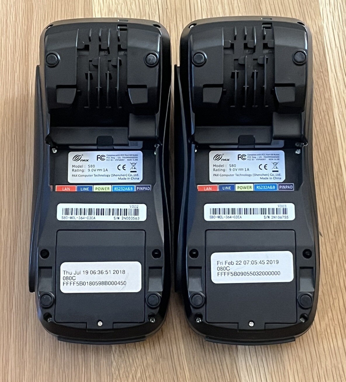 PAX S80 Credit Card Payment Terminals Lot Of 2 Clean Units Untested No Cords