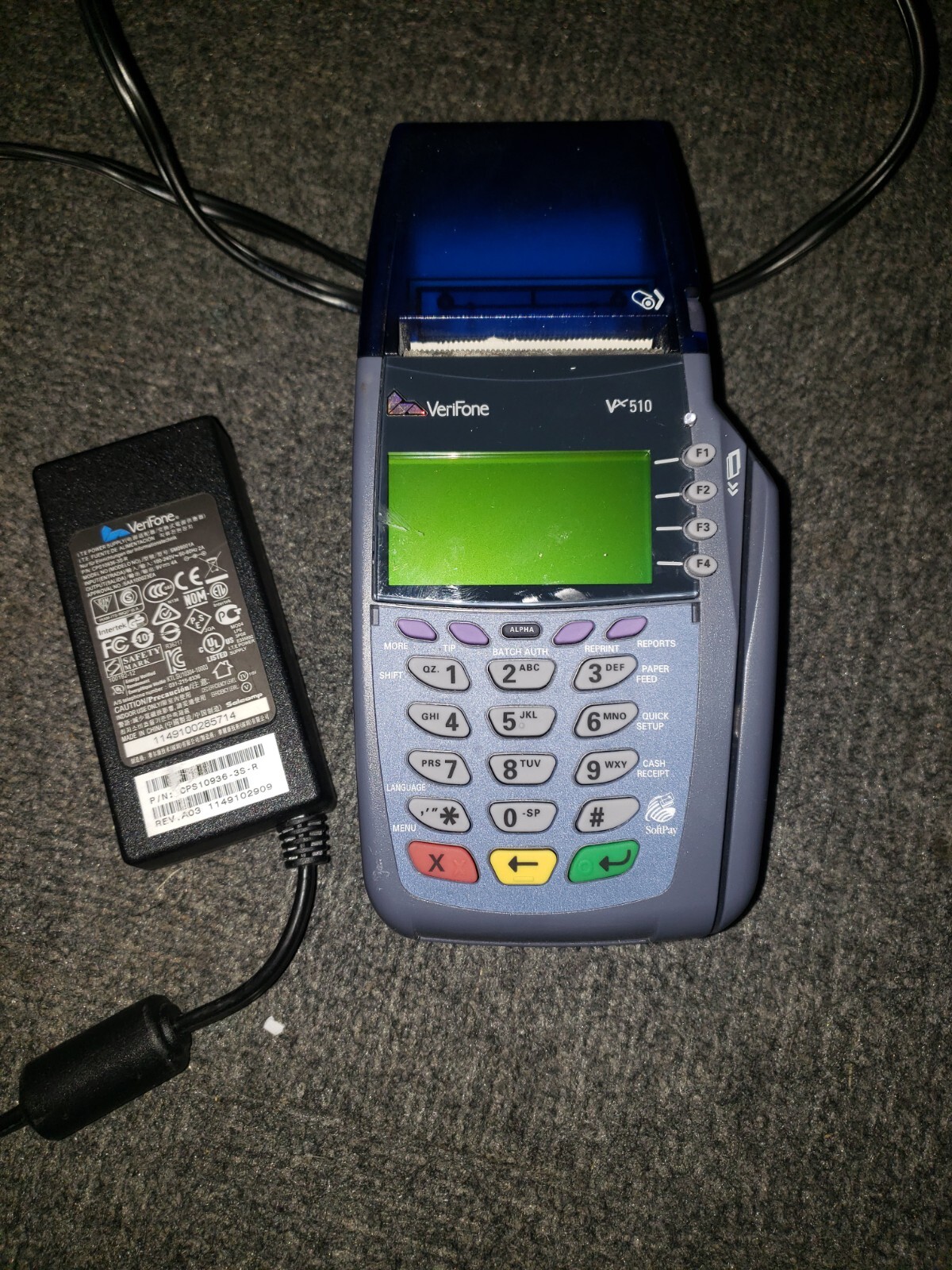 Verifone VX510 Credit Card Terminal with Power Supply