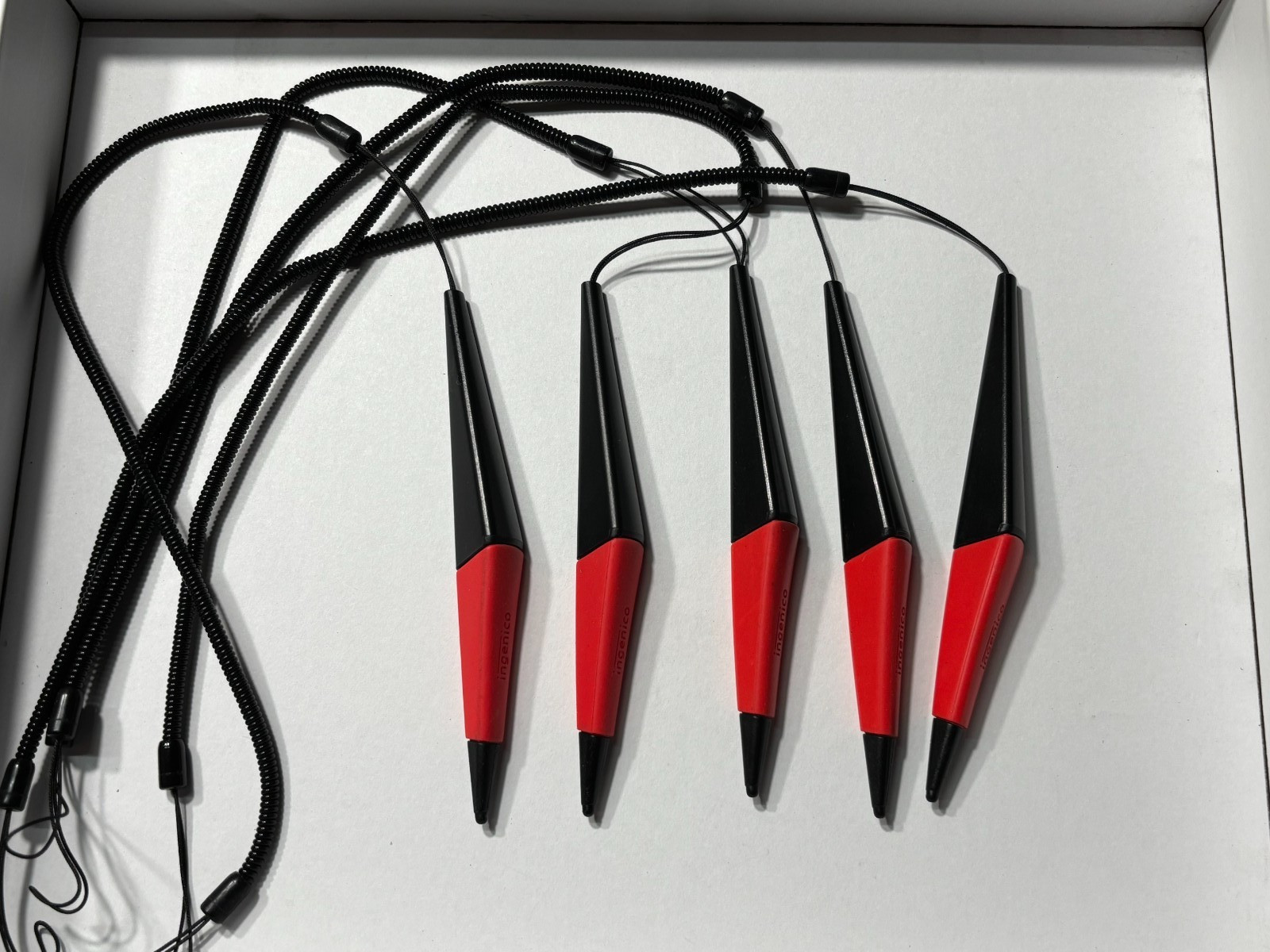 LOT of 5 Ingenico Lane 7000 / 8000 Magnetic Stylus Pen Red Grip great condition
