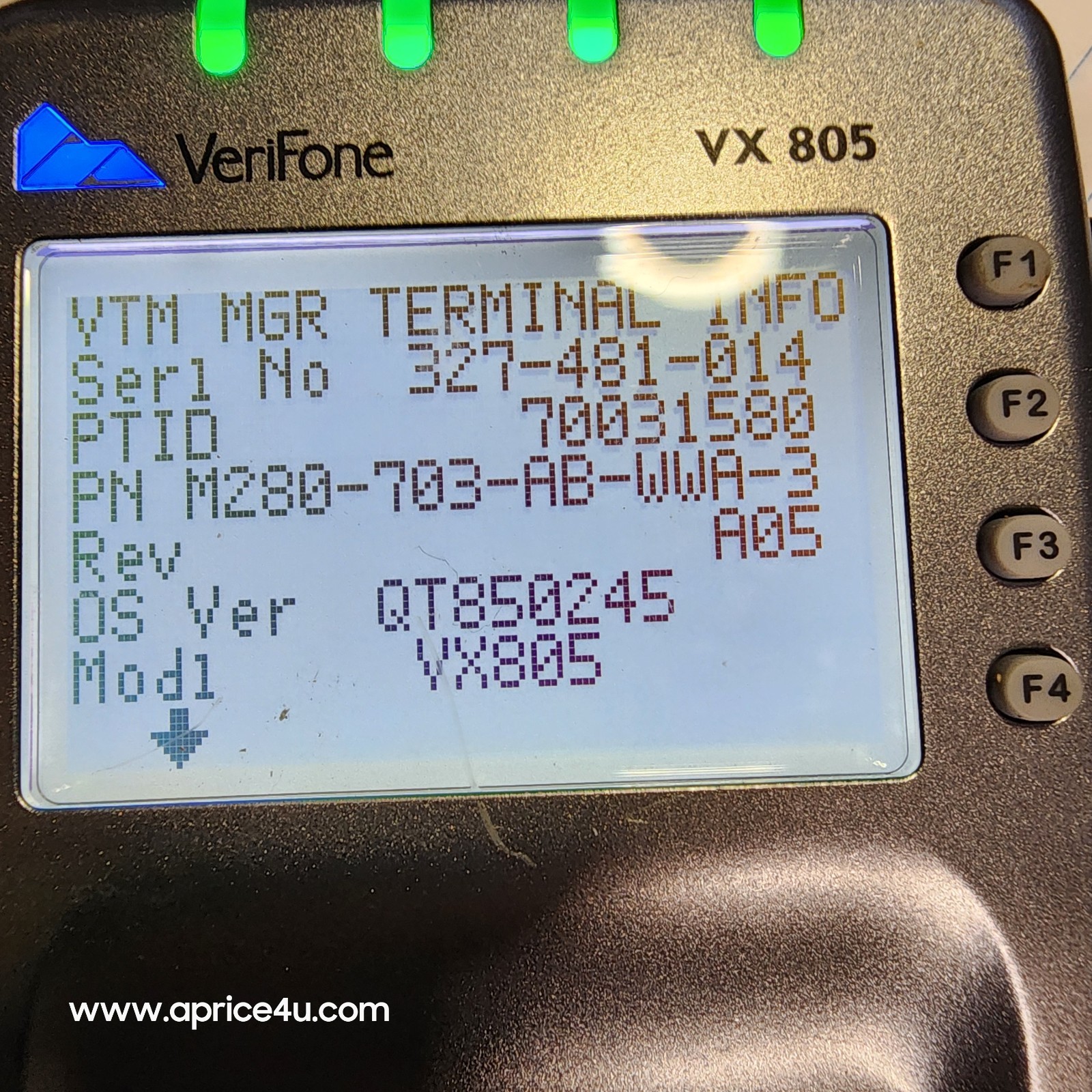 Verifone VX-805 Pin Pad Card Reader Keypad Tested W- Power Supply