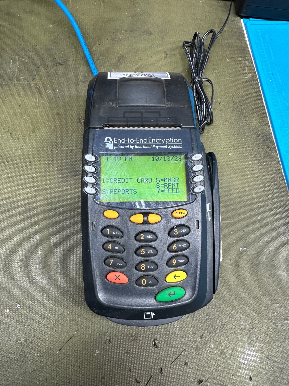 E3 Credit Card Terminal Heartland Payment Systems with Chip Reader and Printer