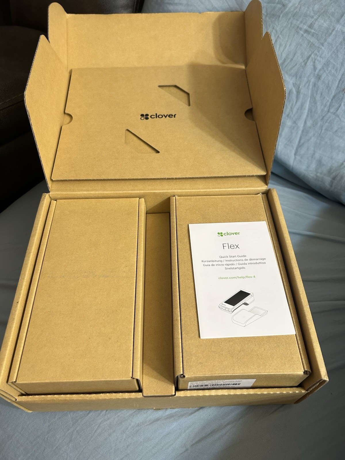 Clover Flex 4 Credit Card Terminal POS Reader with Quick Start Guide