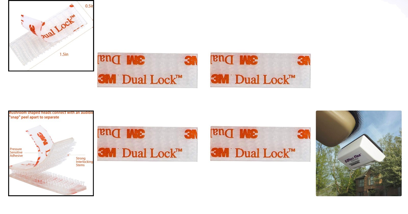 Universal IZoom Toll Tag Mount Kit – 4 Reclosable Fasteners, Indoor & Outdoor