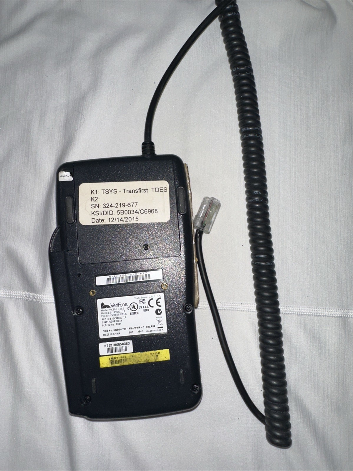 Verifone VX-805 Pin Pad Card Reader 160mb Keypad. Untested, sold as is.