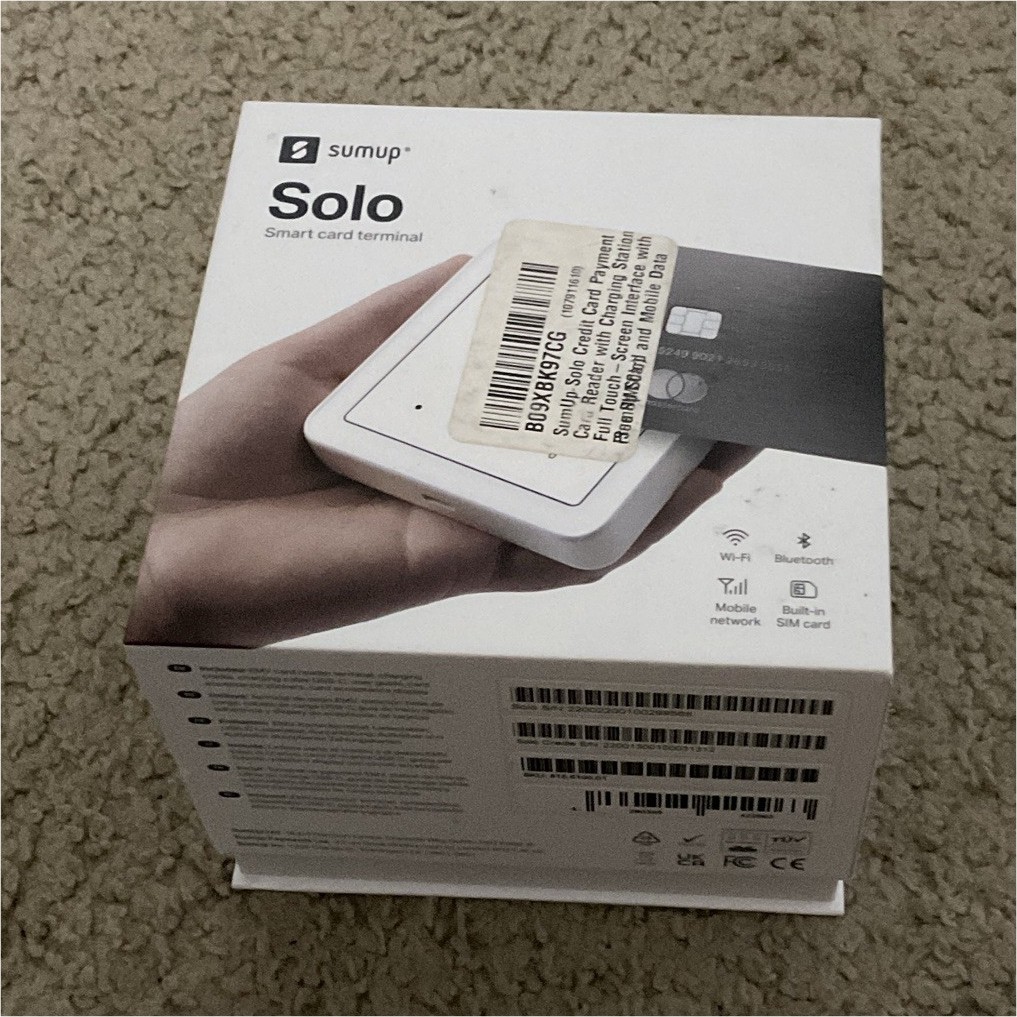 SumUp Solo Credit Card Terminal, Bluetooth Wi-Fi Mobile Network Connectivity