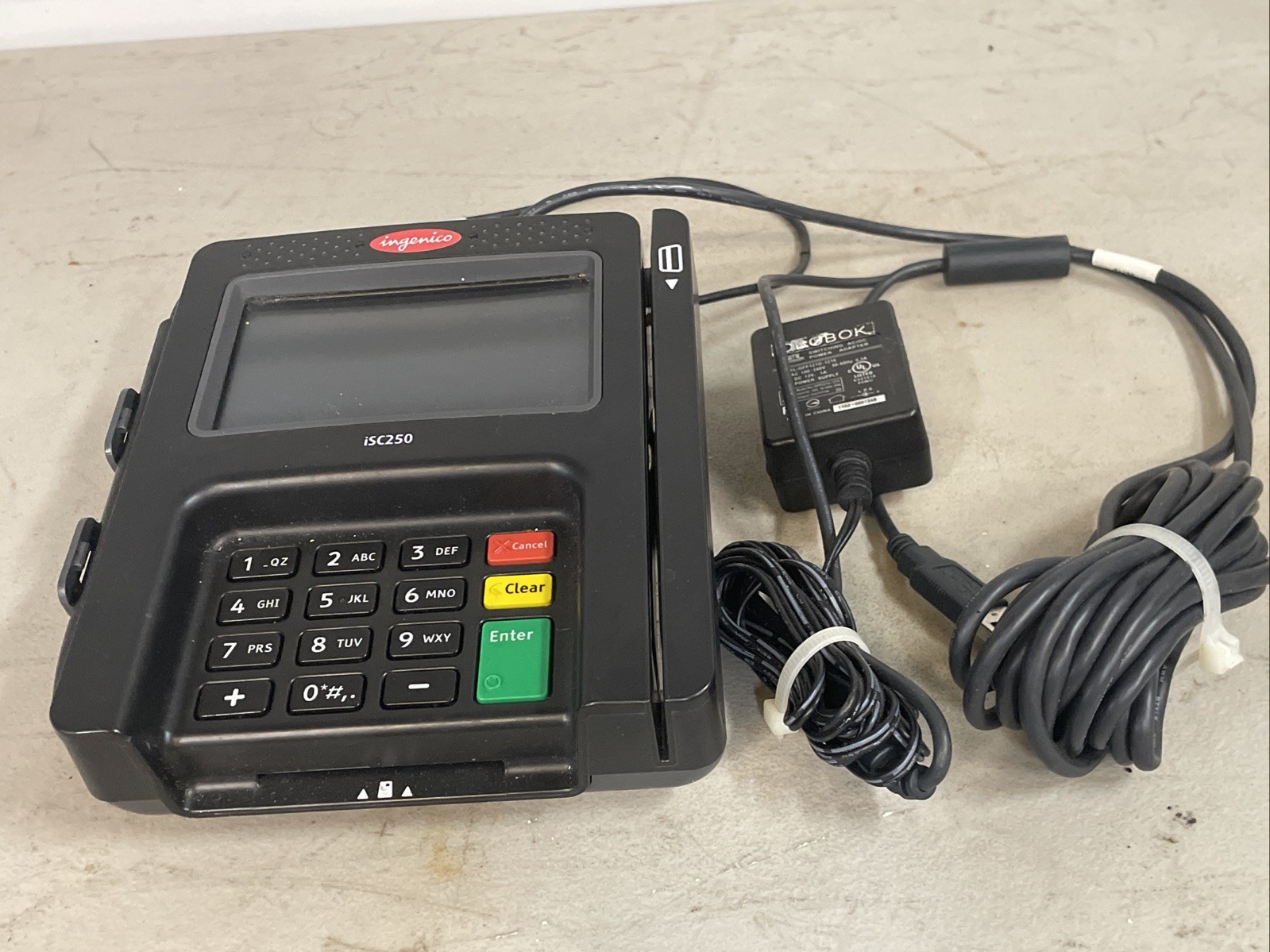 Ingenico iSC250-OPT Color Touchscreen POS Terminal with Power Supply