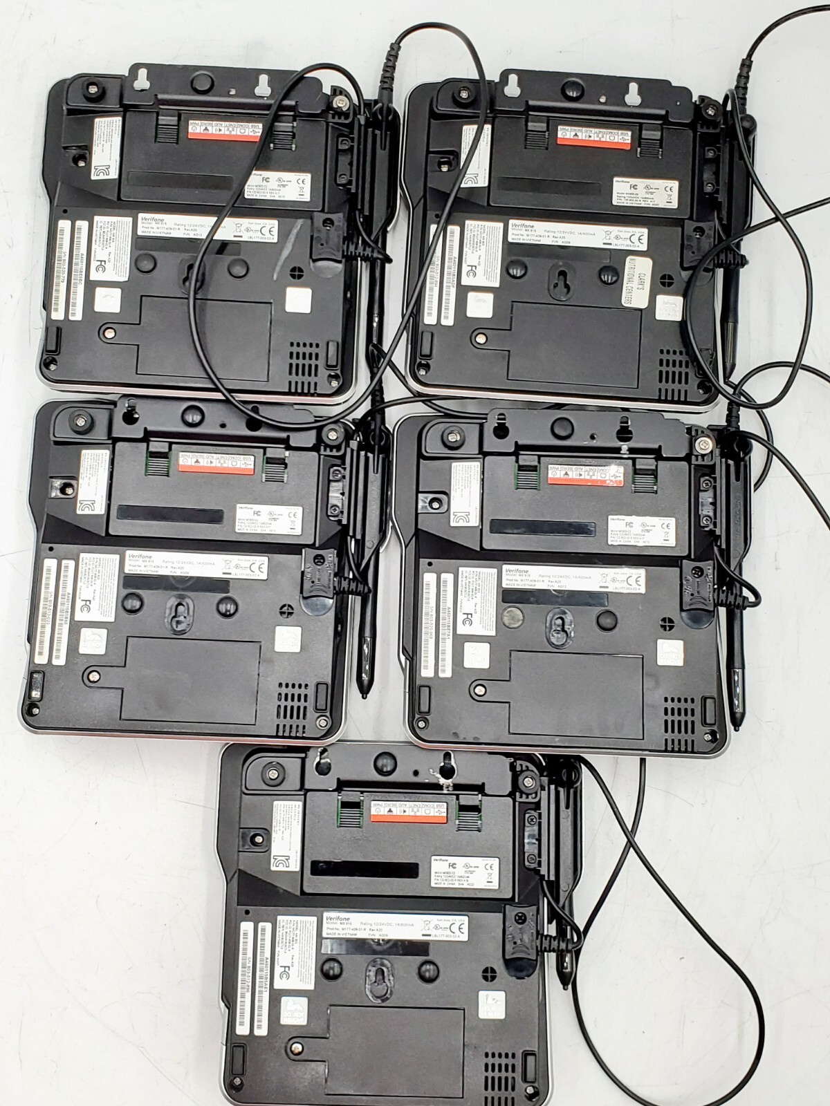 LOT OF 5 – VeriFone MX915 (M177-409-01-R) Payment Terminal W Stylus Pen
