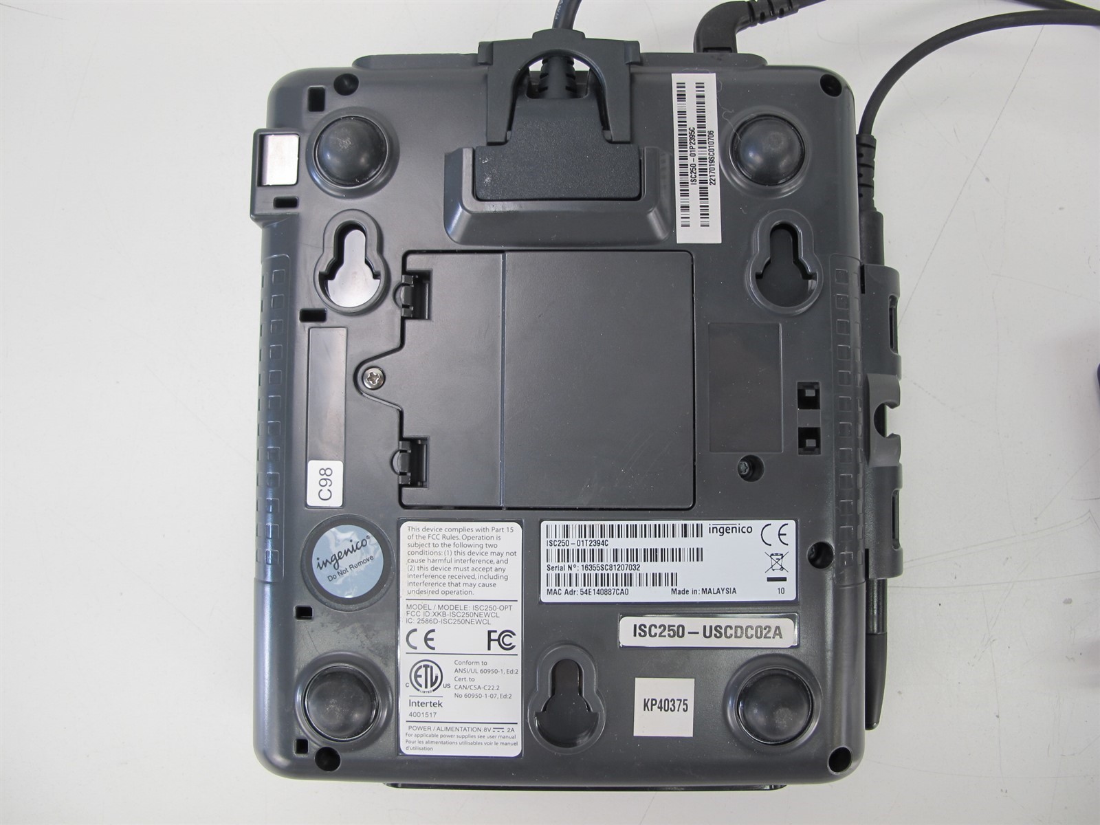 INGENICO iSC 250 Credit Card Macine ISC250-OPT