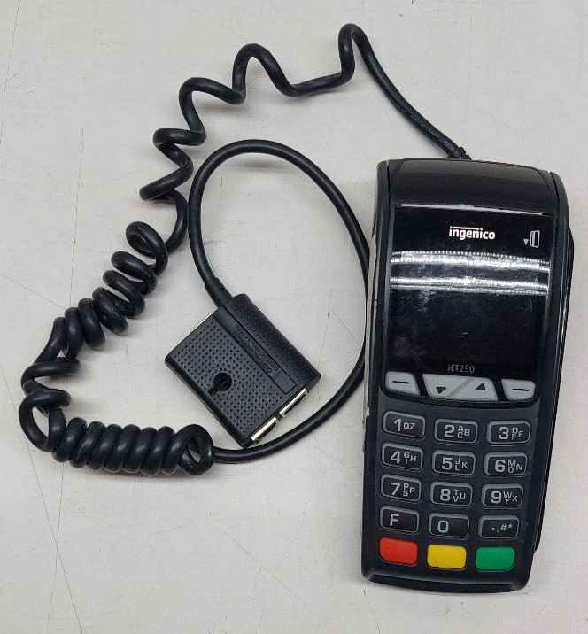 Ingenico ICT250 Card Terminal Reader Printer with Power Adapter and LAN Cable