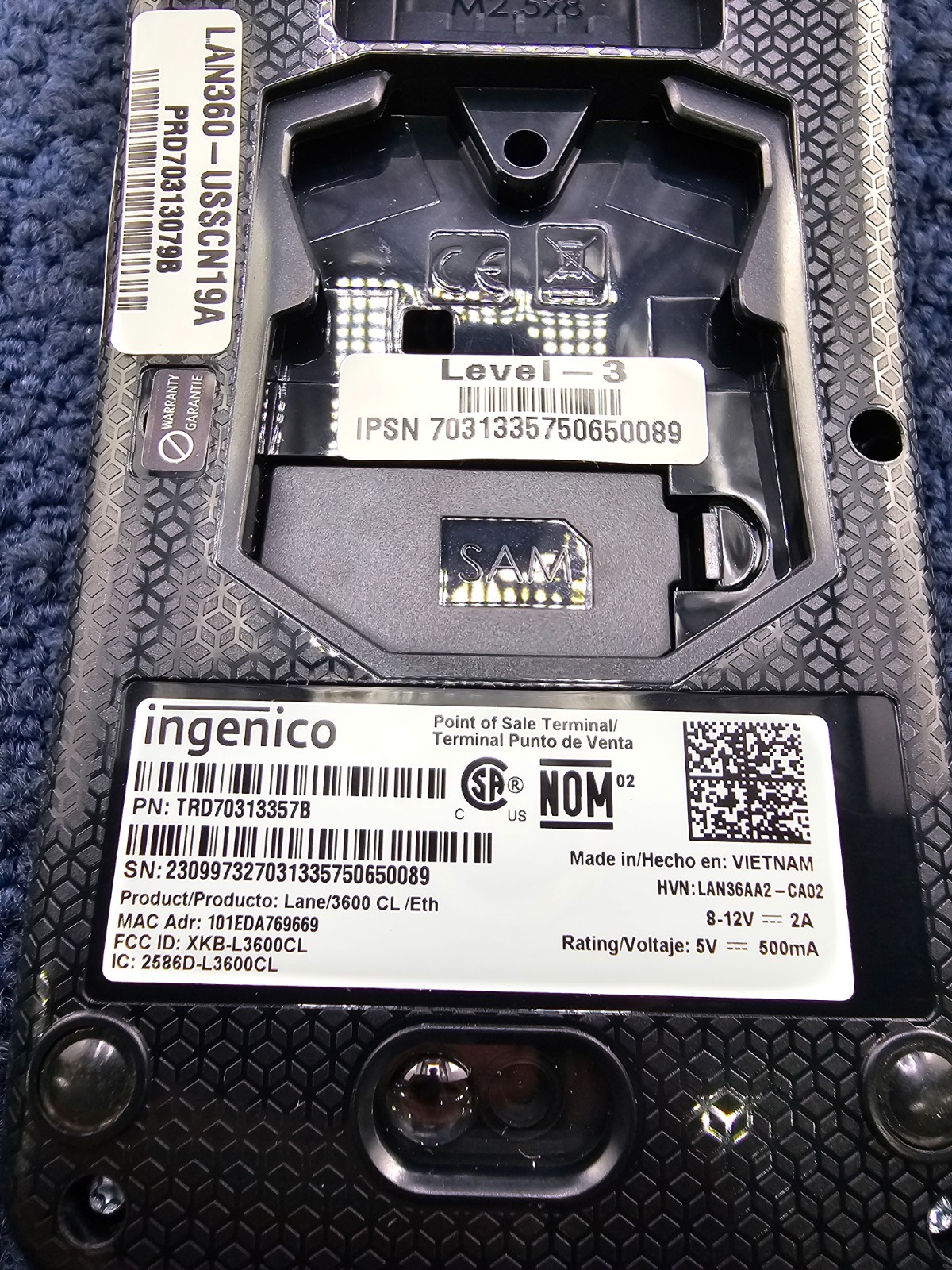 Ingenico LAN360-USSCN19A Lane 3600 Credit Card Reader – Payment Terminal Only