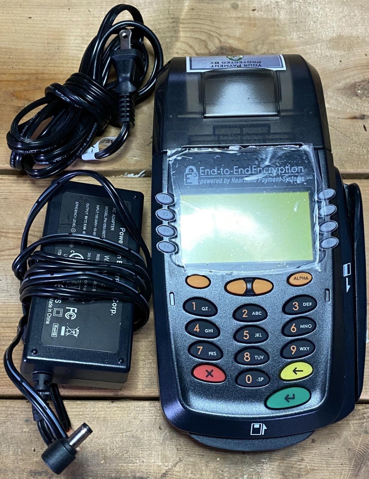 E3 Credit Card Terminal Heartland Payment Systems with Chip Reader and Printer
