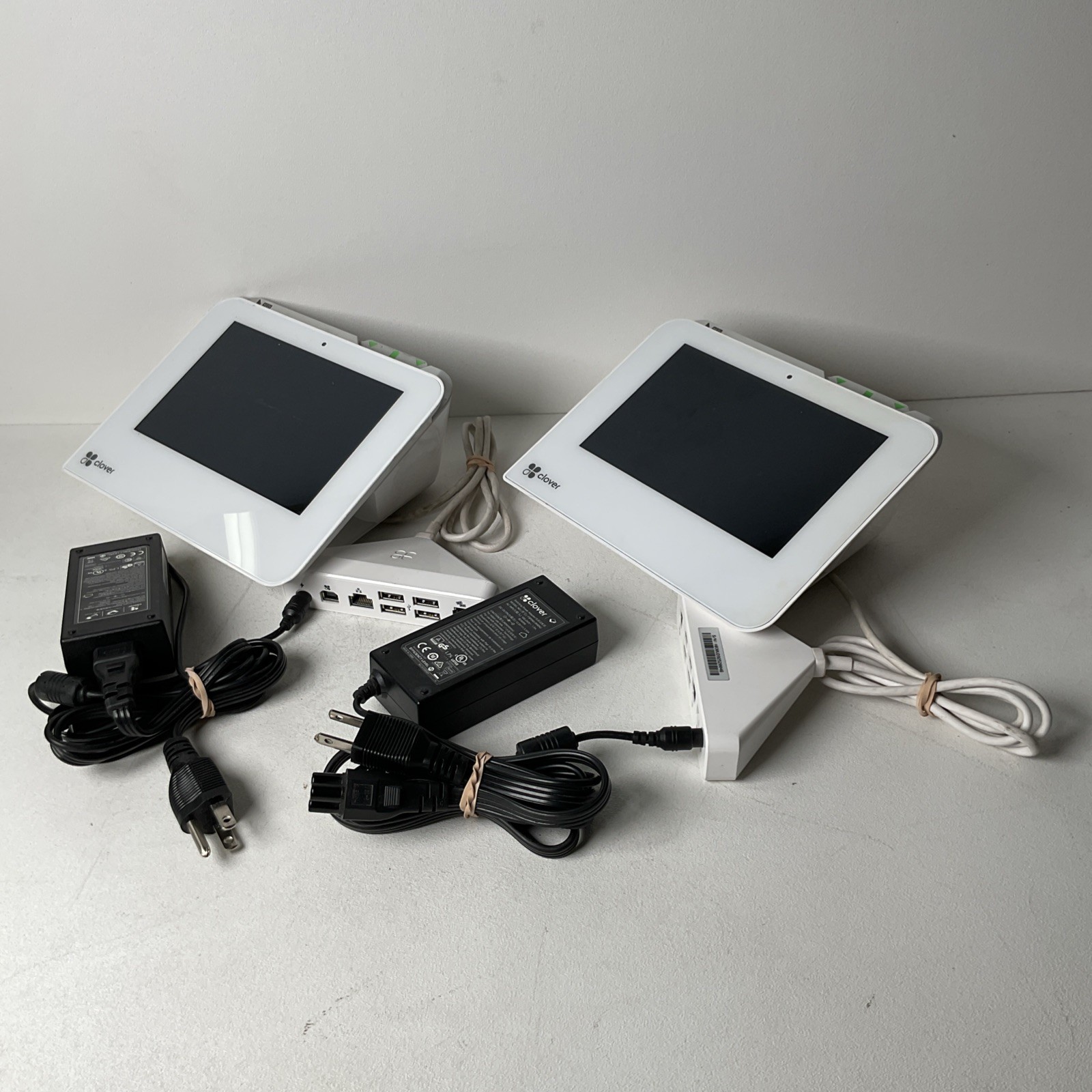Clover Mini C302U 2nd Gen POS System Hub & Power Supply–Locked Working Lot Of 2