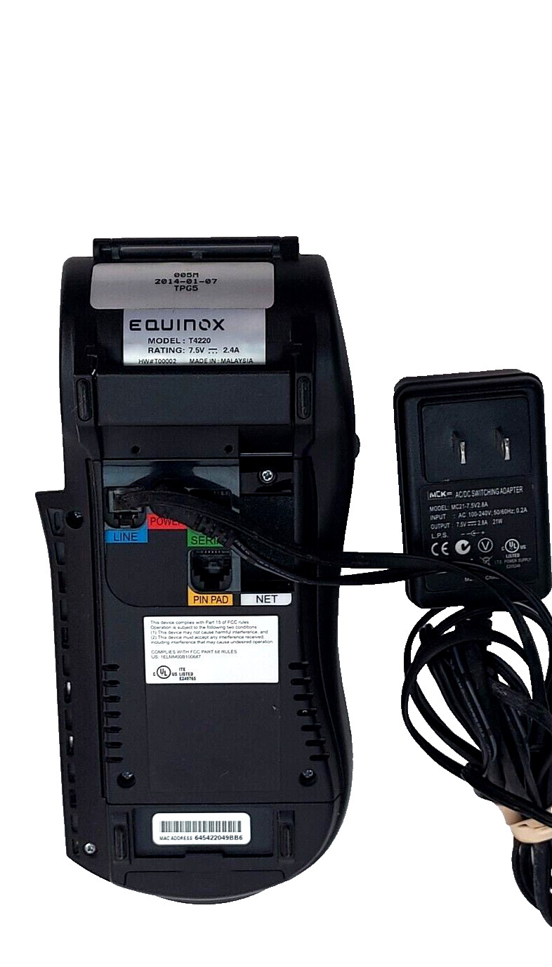 EQUINOX T4220 ​Credit Card Terminal with Power Cord