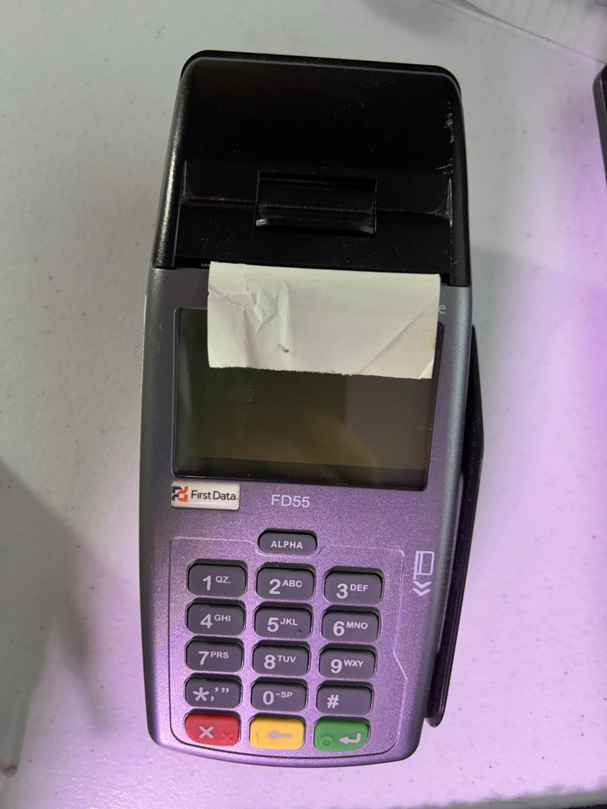 Verifone First Data FD-55 Terminal Used works well, No Power Adapter