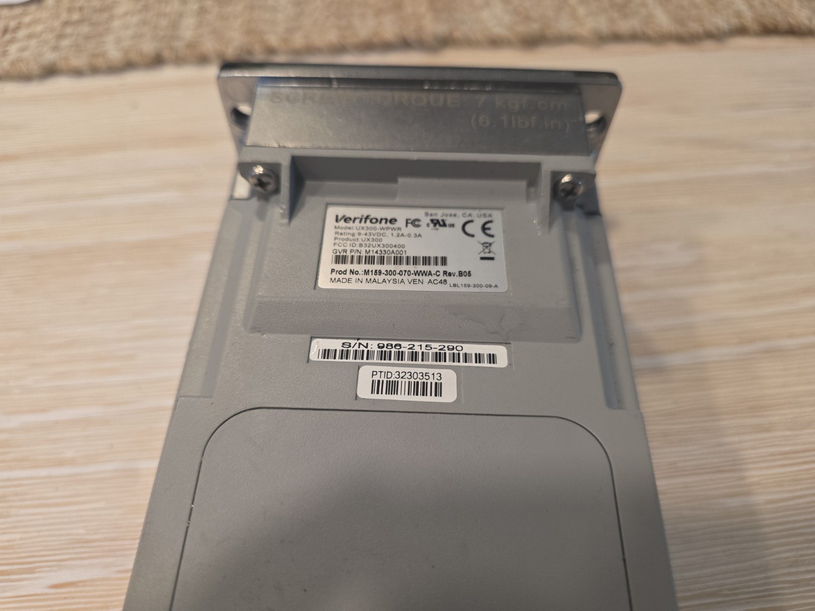 Used Verifone UX300-WPWR Credit Card Reader – Tested