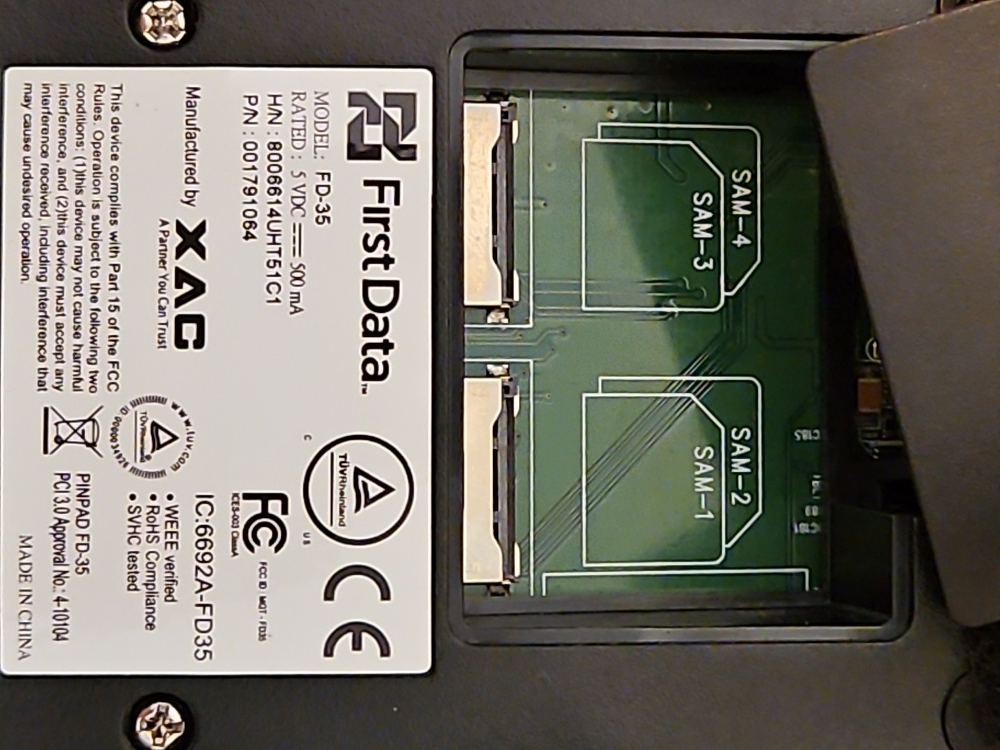 First Data FD-35 Pin Pad Credit Card Reader USB Tested