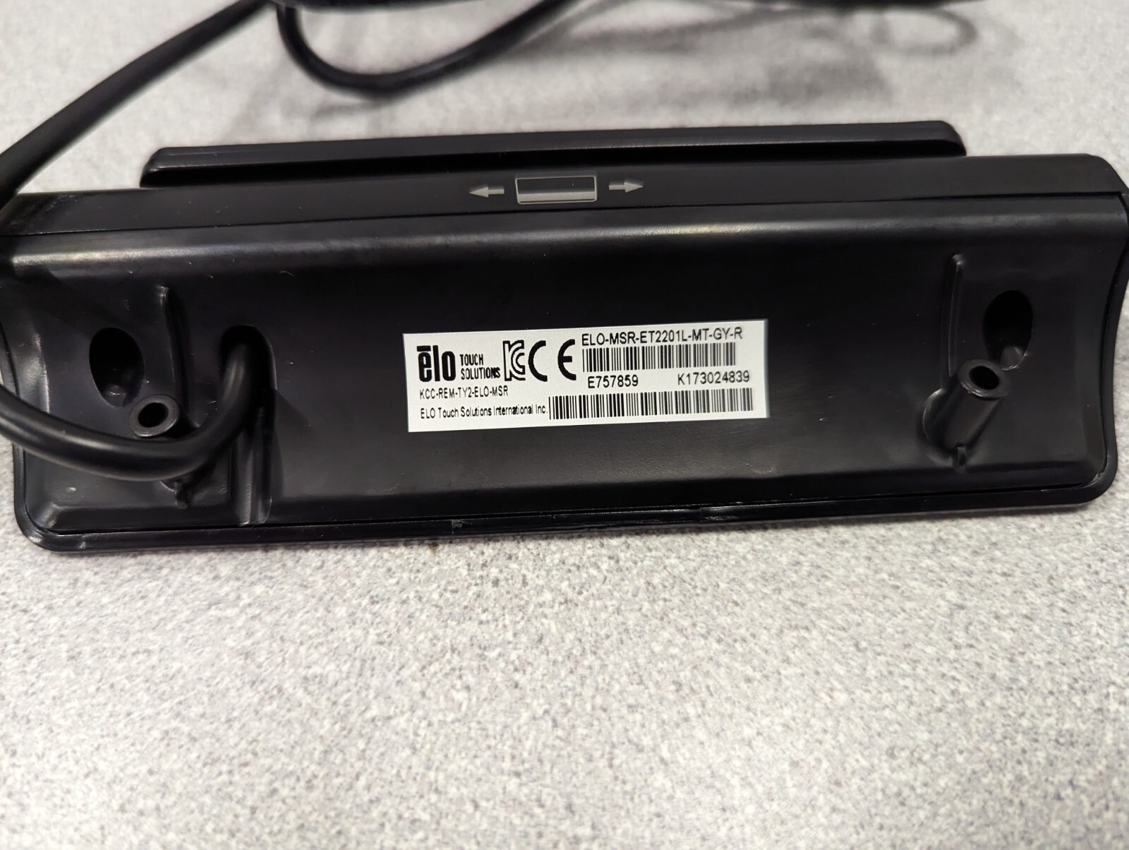 Elo Touch E757859 Black Magnetic Stripe Reader w/USB ELO-MSR-ET2201LL-MT-GY-R