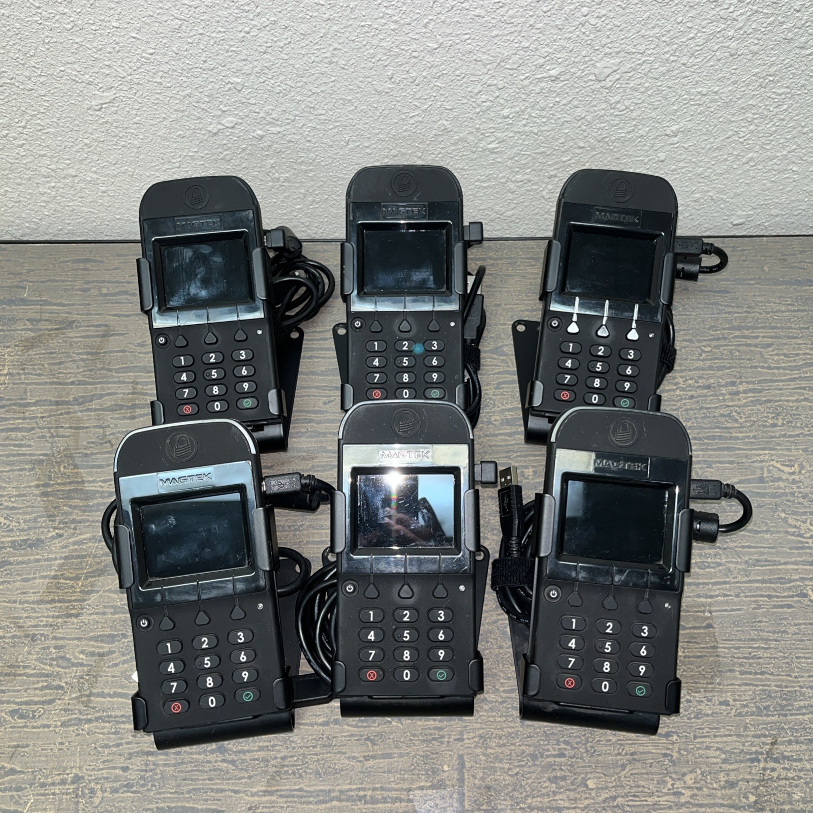 Lot of 6 MagTek Dynapro Go 30056216 Handheld Card Reader Pinpad Grade C