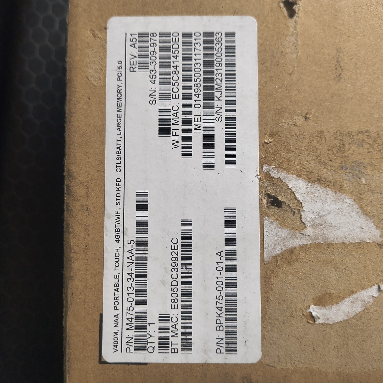 Verifone P400 Plus Bluetooth Credit Card Terminal M435-003-04-NAA-5