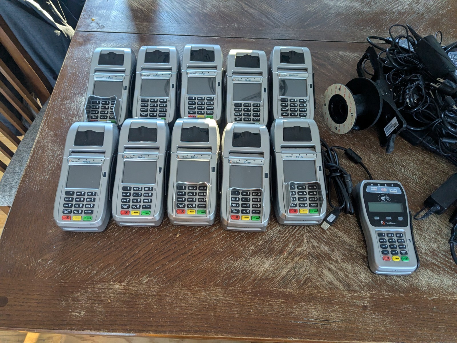 Lot of 10 first data fd130 credit card reader machine FD 35