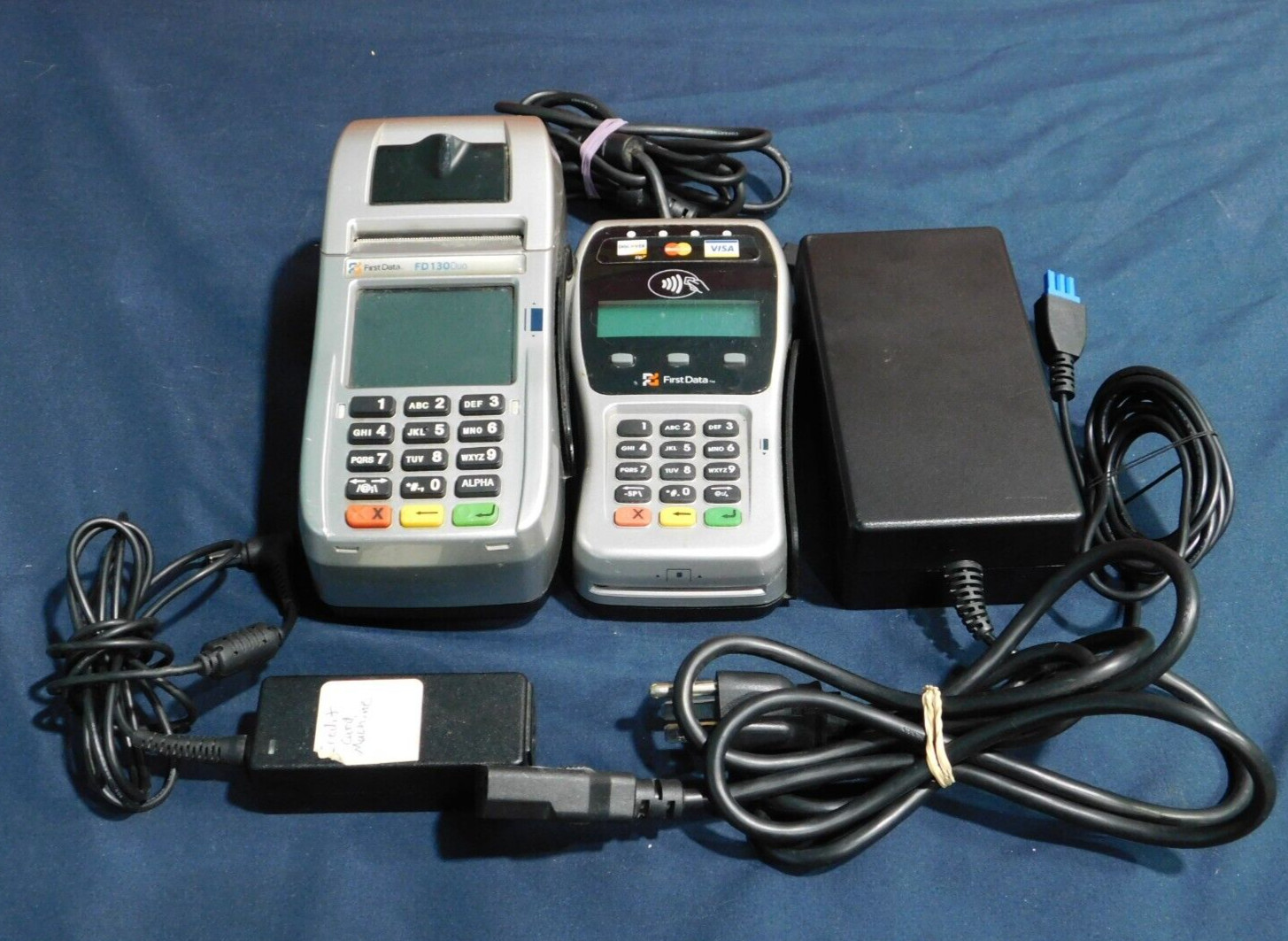First Data FD130 DUO Credit Card Machine with FD-35 EMV NFC Pin Pad – Untested
