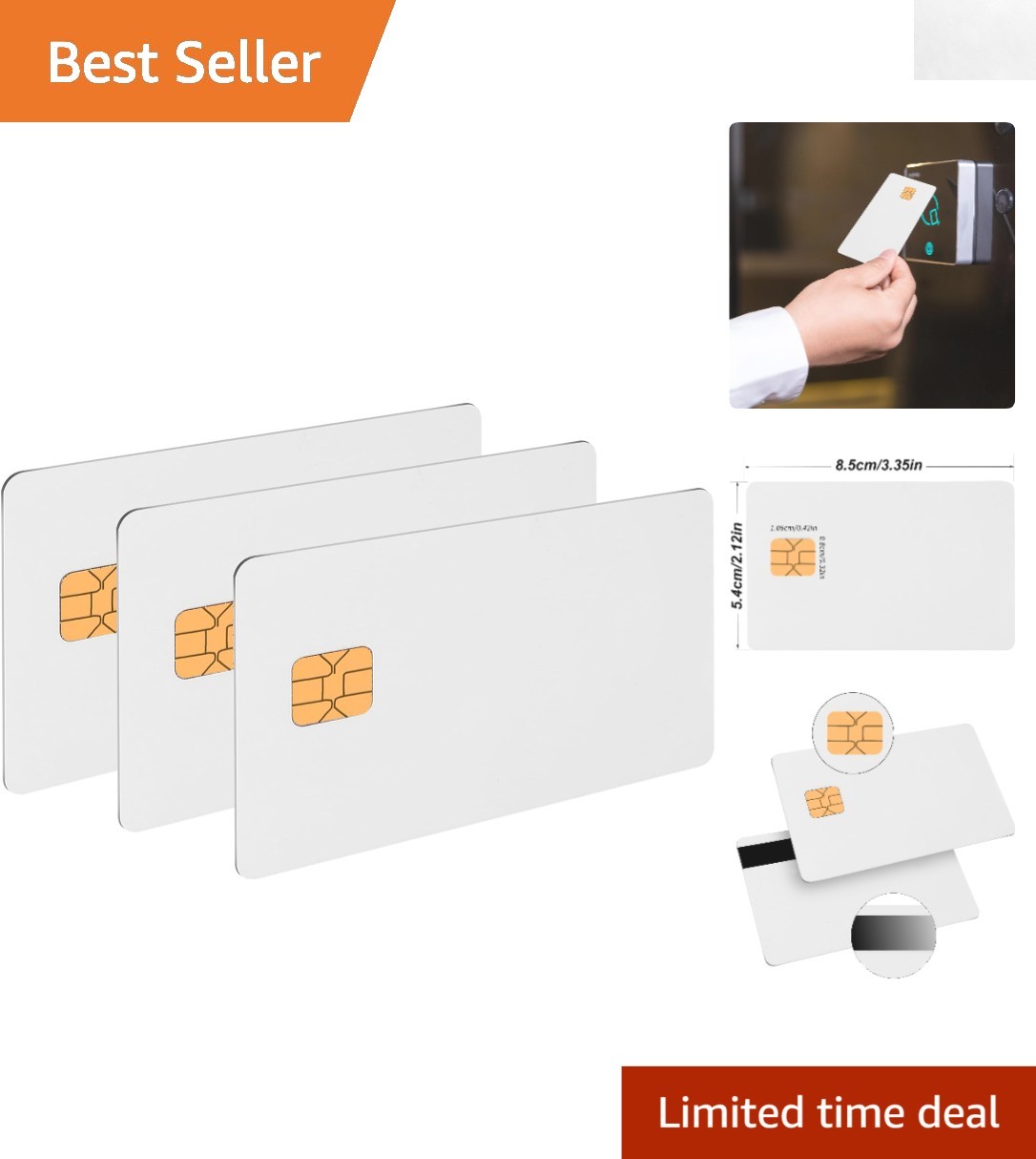 High Security JCOP4-180K Unfused Java Chip Card 5 Pack with HICO Magnetic Stripe