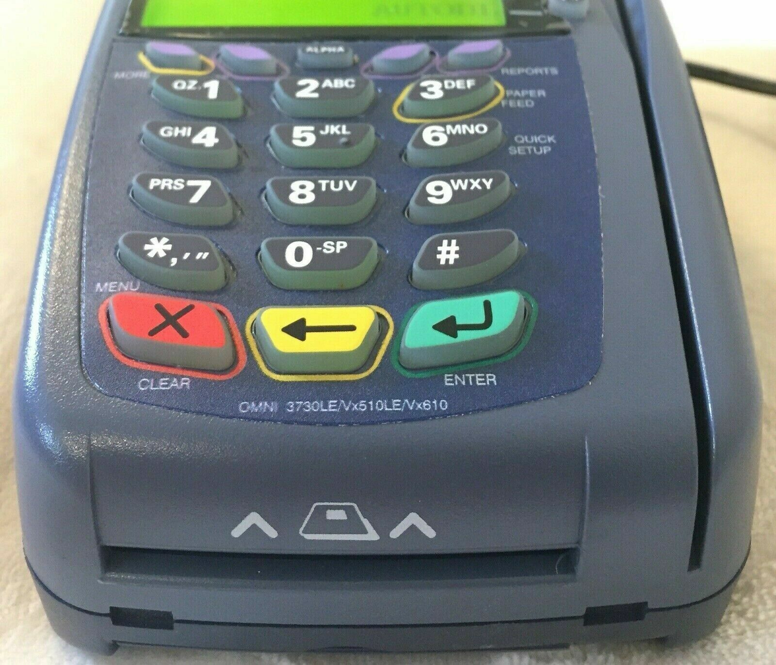 Verifone VX610 Credit Card Chip Reader w/ Power Supply, Battery, & Paper