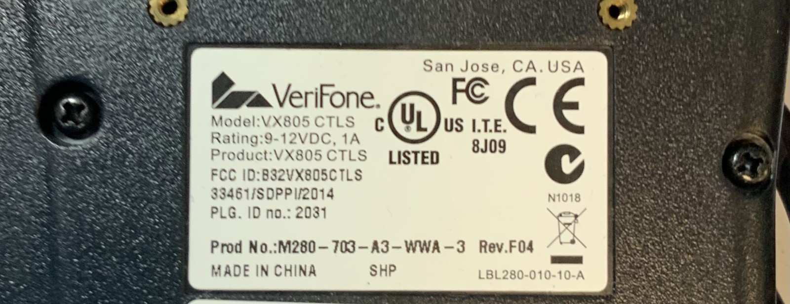 (Lot of 2) VeriFone VX 805 Pin Pad ATM Card Swipe Machine, Silver & Black “K3C”