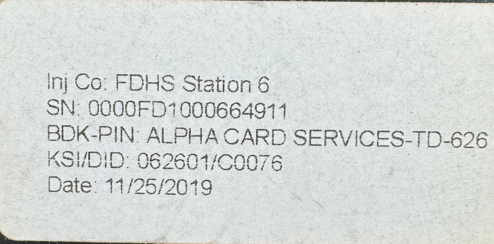 6x First Data FD130 EMV / Card Terminal – READ for Encryption Key – NO PSU