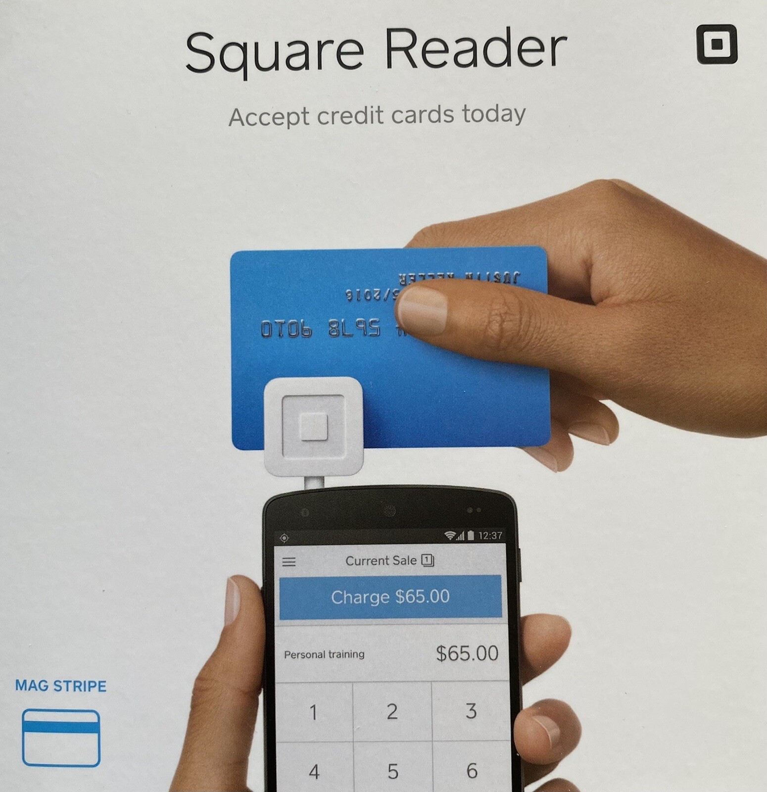 Square A-PKG-0206-01 Credit Debit Card Reader – White for Apple iPhone and…