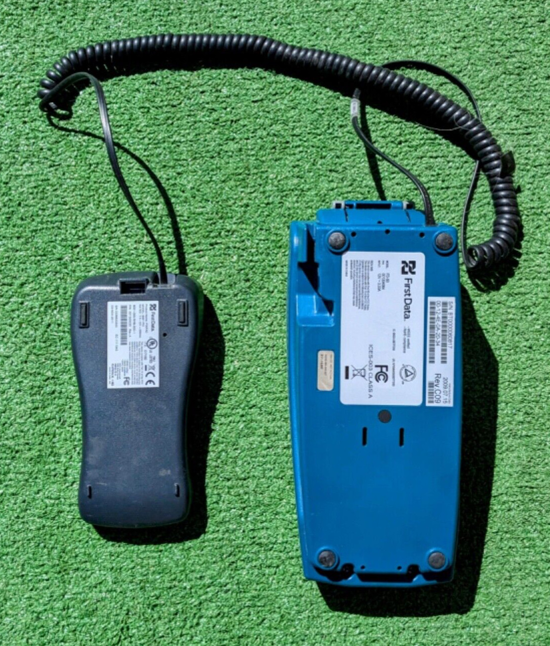 First Data POS FD50 Credit Debit Card Terminal+FD-10 Pin Pad Set NO Power Cord