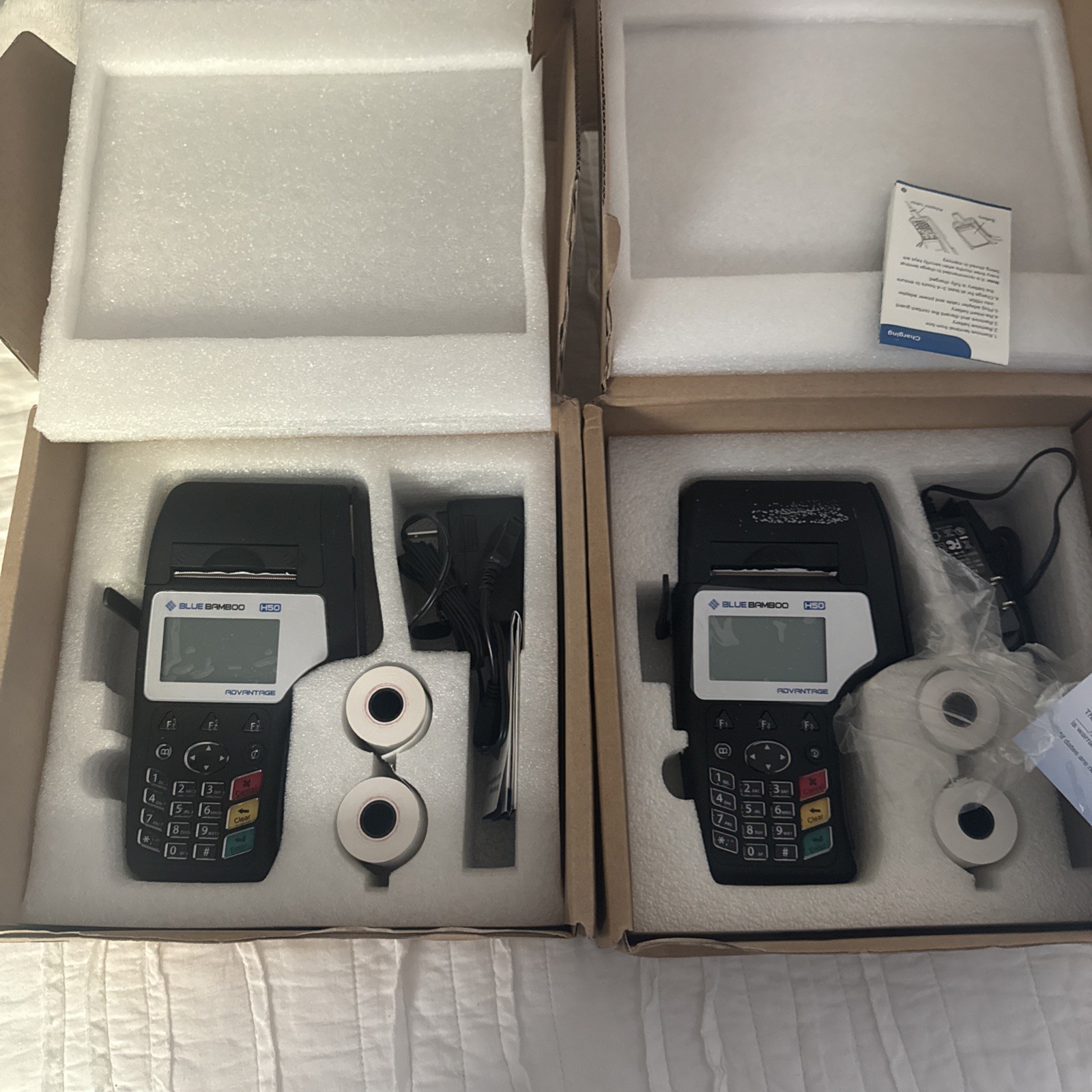 Two new Blue Bamboo H50 Wireless Credit Card Reader Terminal